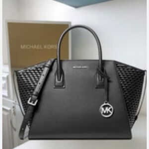 Michael Kors Black Woven  Women's Bag